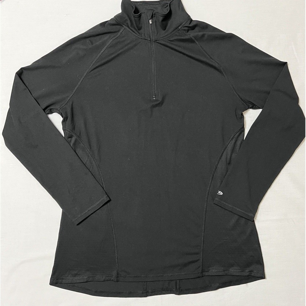 C9 by Champion Duo Dry Mens Quarter Zip Pullover Black Athletic Shirt Large